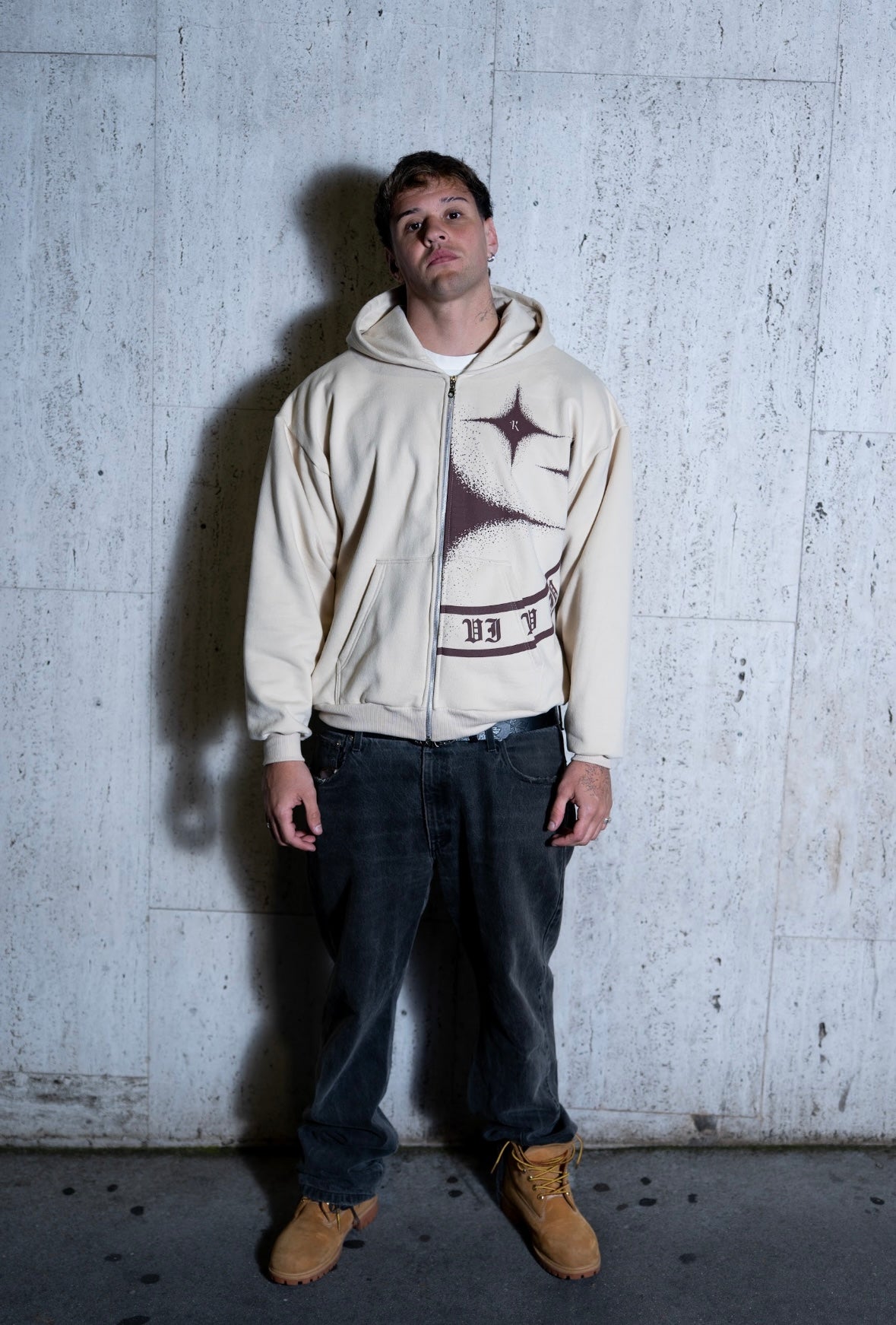"DESTINY CREAM" ZIP HOODIE