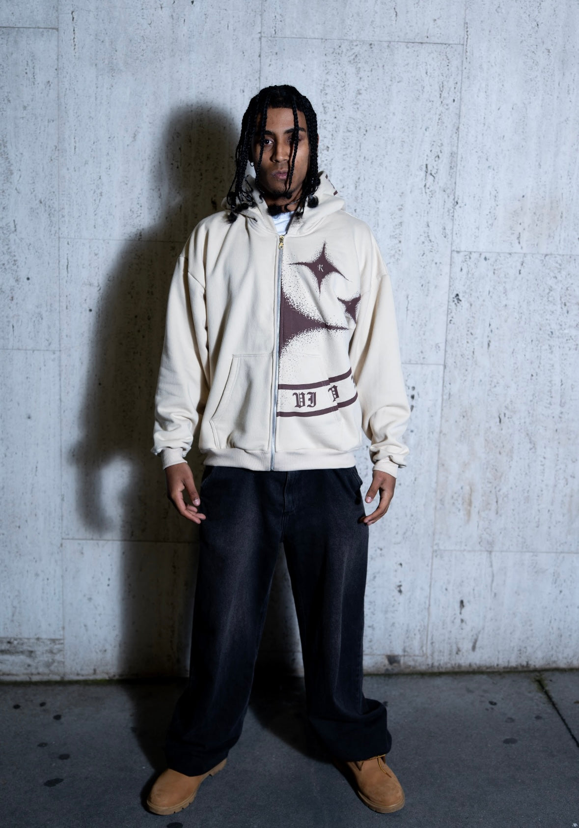 "DESTINY CREAM" ZIP HOODIE